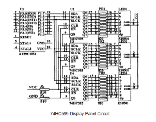 Designed with 74HC595 chip