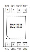 MAX17043/MAX17044 Pinout