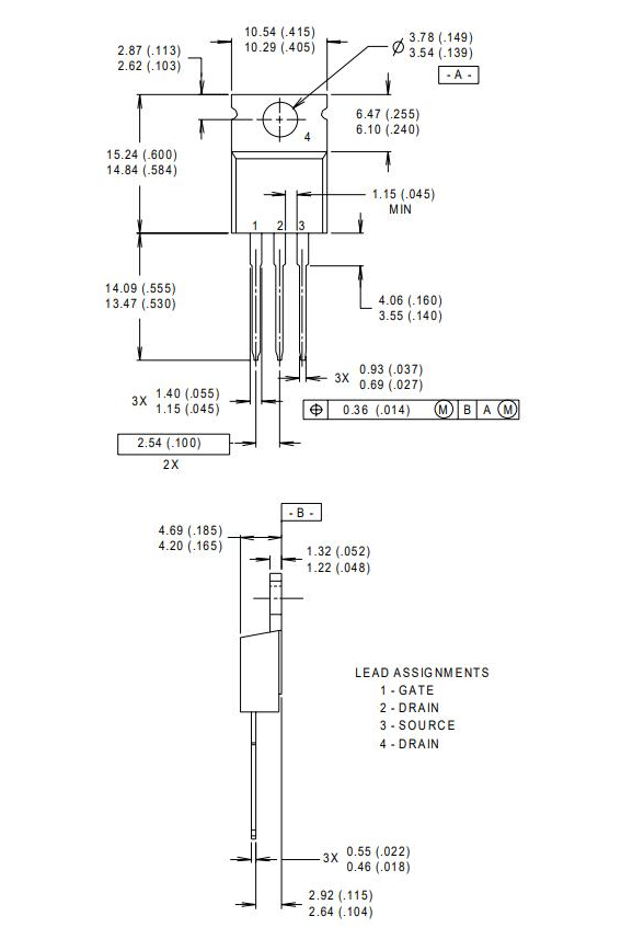 IRF530N Package Dimensions