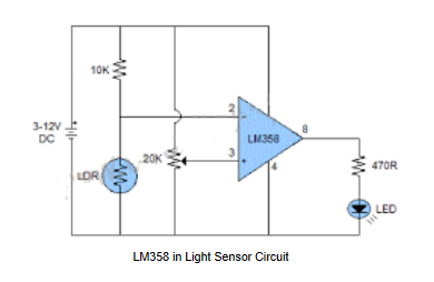 LM358 in Light Sensor Circuit